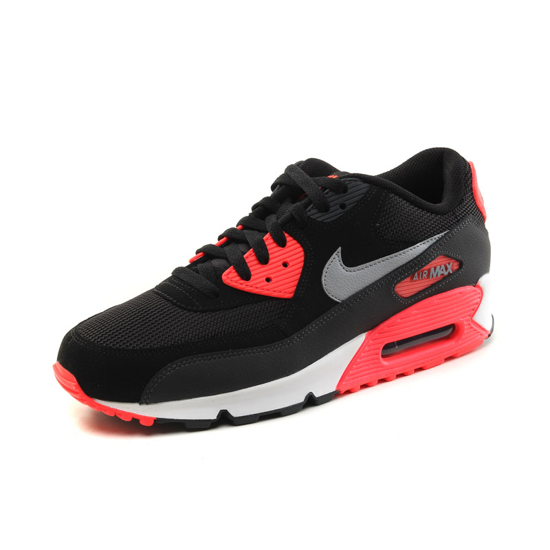 耐克nike男鞋air max90气垫休闲跑步鞋运动鞋537384-006 黑 狼灰 红