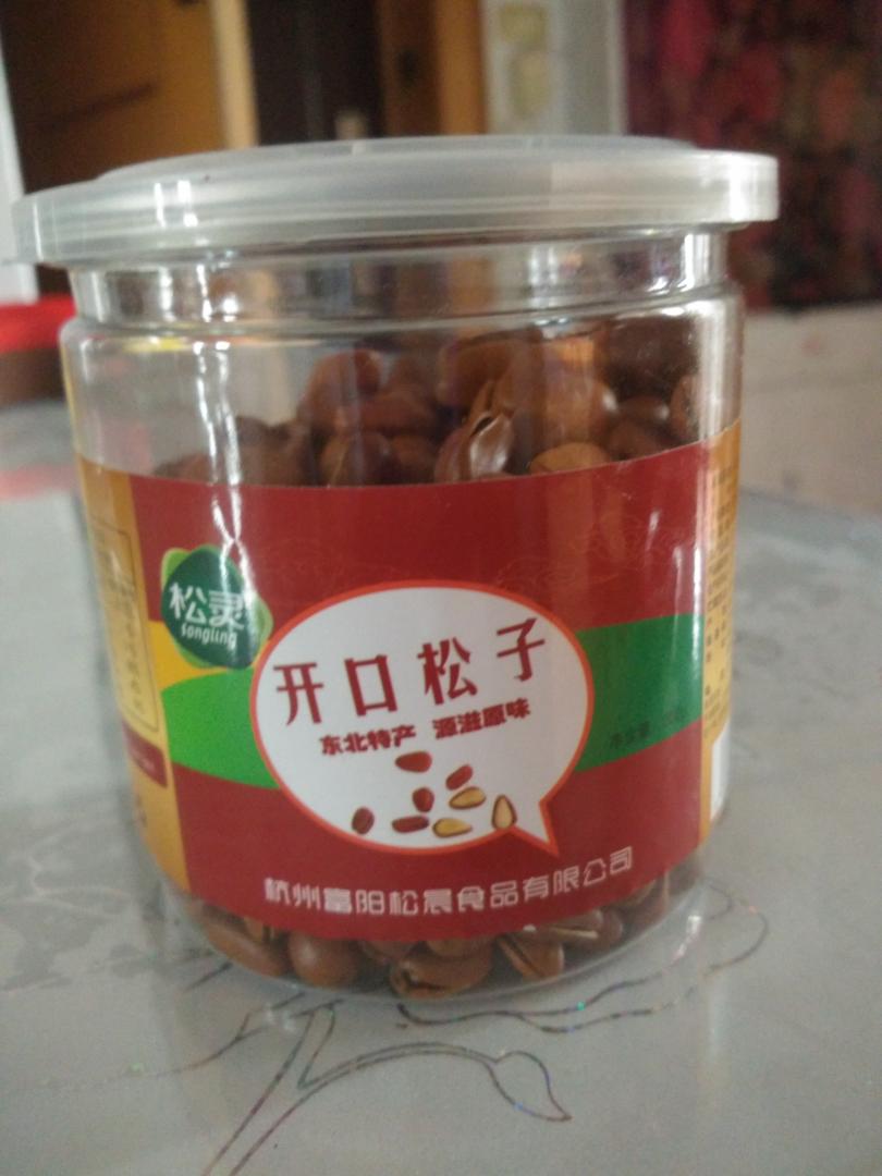 【超市】松灵坚果炒货 休闲干果零食 开口松子 东北松子200g/罐 挺好的口味好价钱便宜比较喜欢