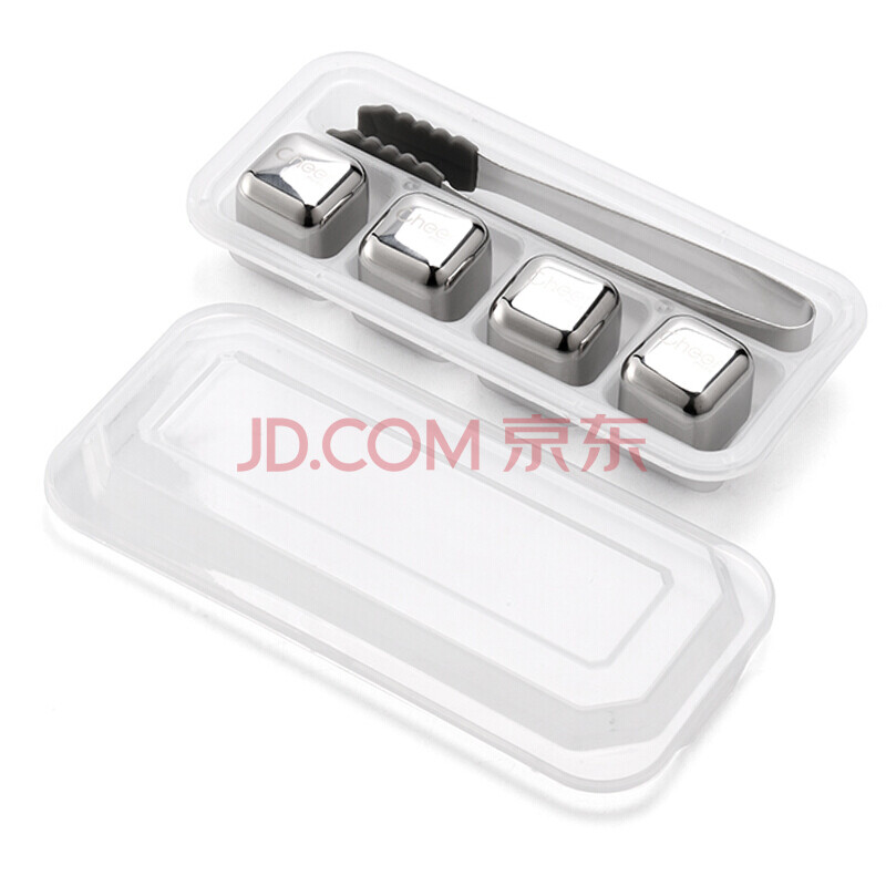 启尔 Cheer 不锈钢冰块速冻金属冰粒冰块威士忌红酒饮料冰酒石冰格方块4粒装方块4粒装 配冰夹 图片价格品牌报价 京东