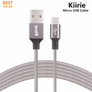 Cable micro del USB de Kiirie, cable de carga trenzado de nylon del USB 2.0 de alta velocidad de 1 paquete para el dispositivo ca