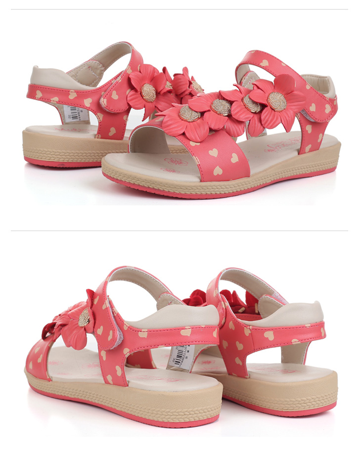 牧童(mutong)2013新款女童太阳花凉鞋羊纹pu童鞋 mlx3717239 蓝色 34