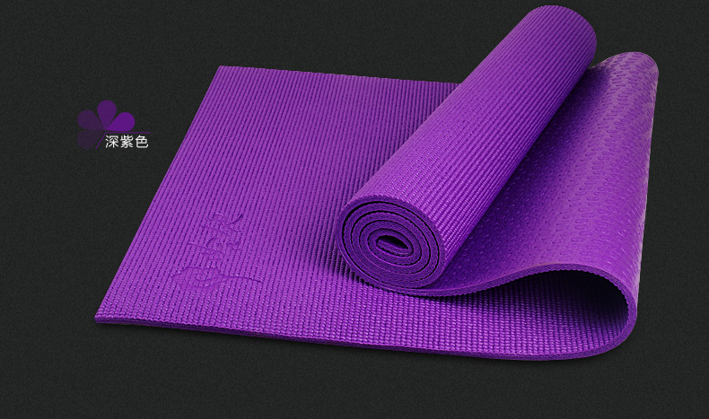 哈他加厚8mmpvc瑜伽垫 加长防滑瑜珈垫 环保健身垫子 浅紫(无背包)