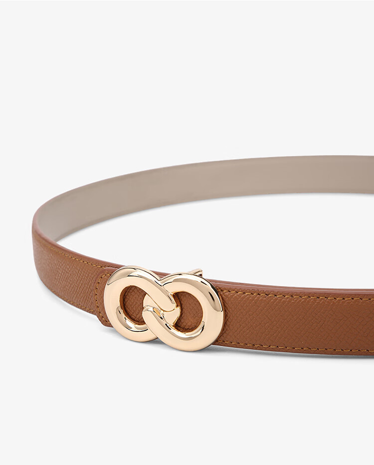HONGU Women's Belt, Cowhide Waistband, Slim Waist Belt, Trendy Leather Strap, Birthday Gift for Girlfriend 2
