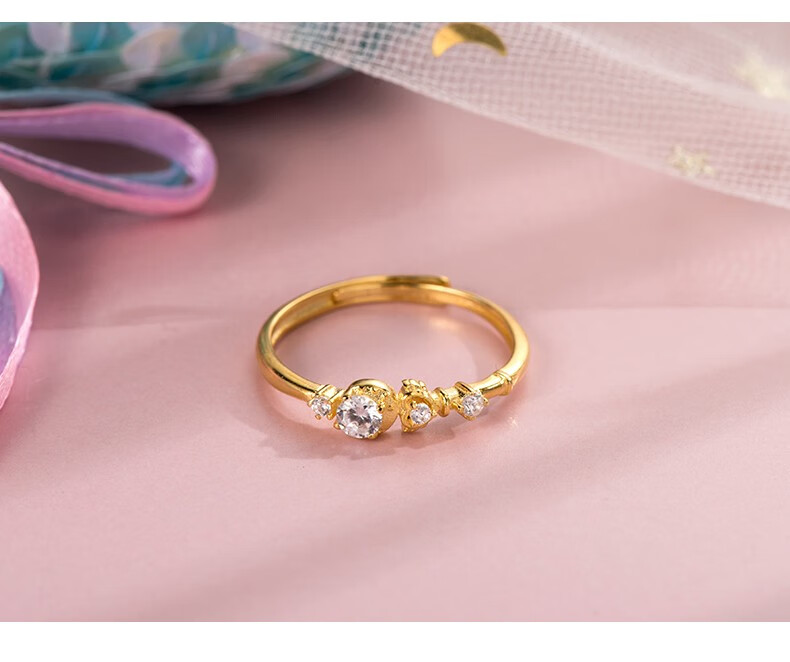 小众设计美少女魔法戒指冷淡风ins潮复古不掉色食指感设计情人节礼物