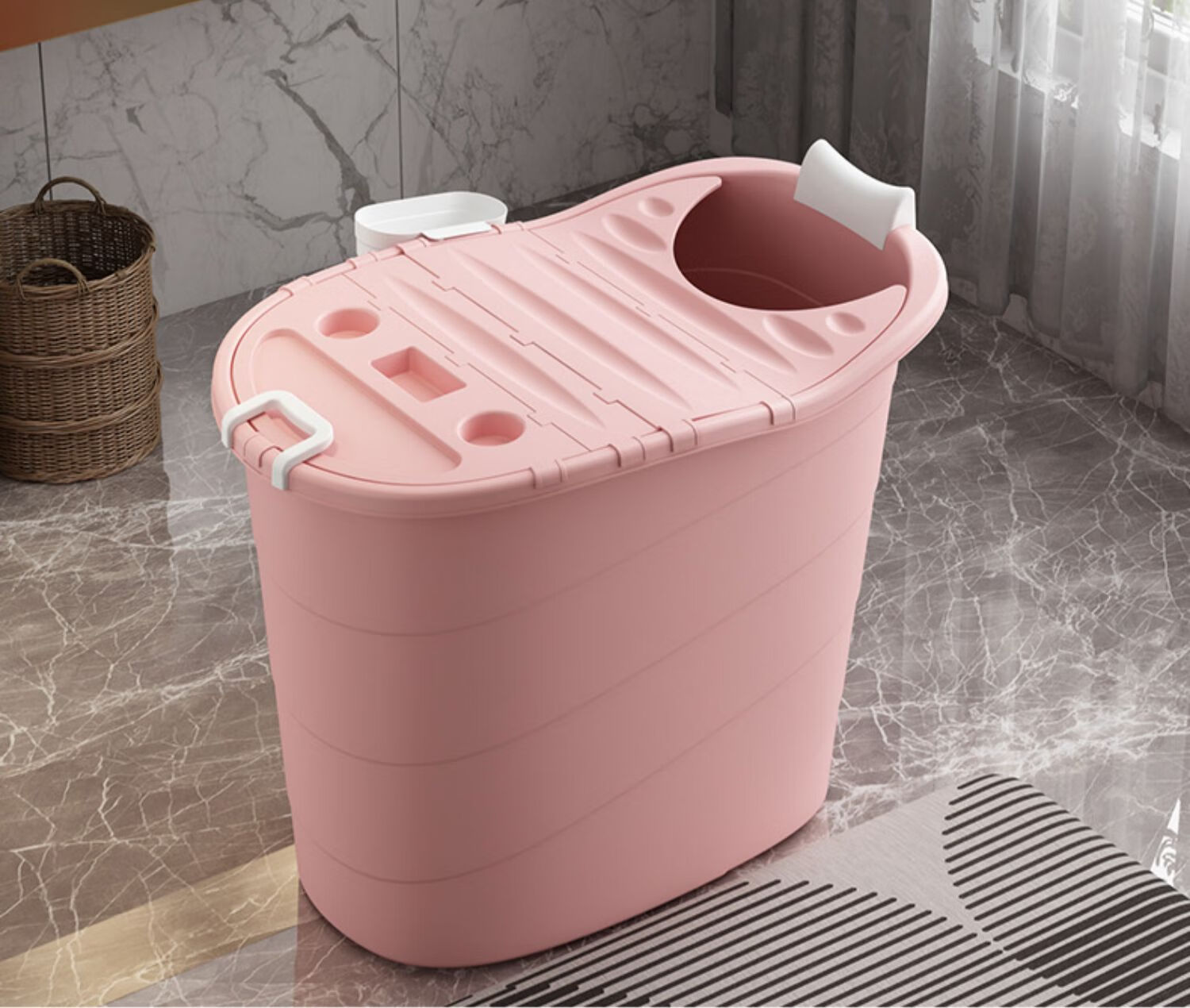 【立式浴桶全家用】家用小户型洗澡神器高位泡澡桶洗澡桶全身沐浴桶