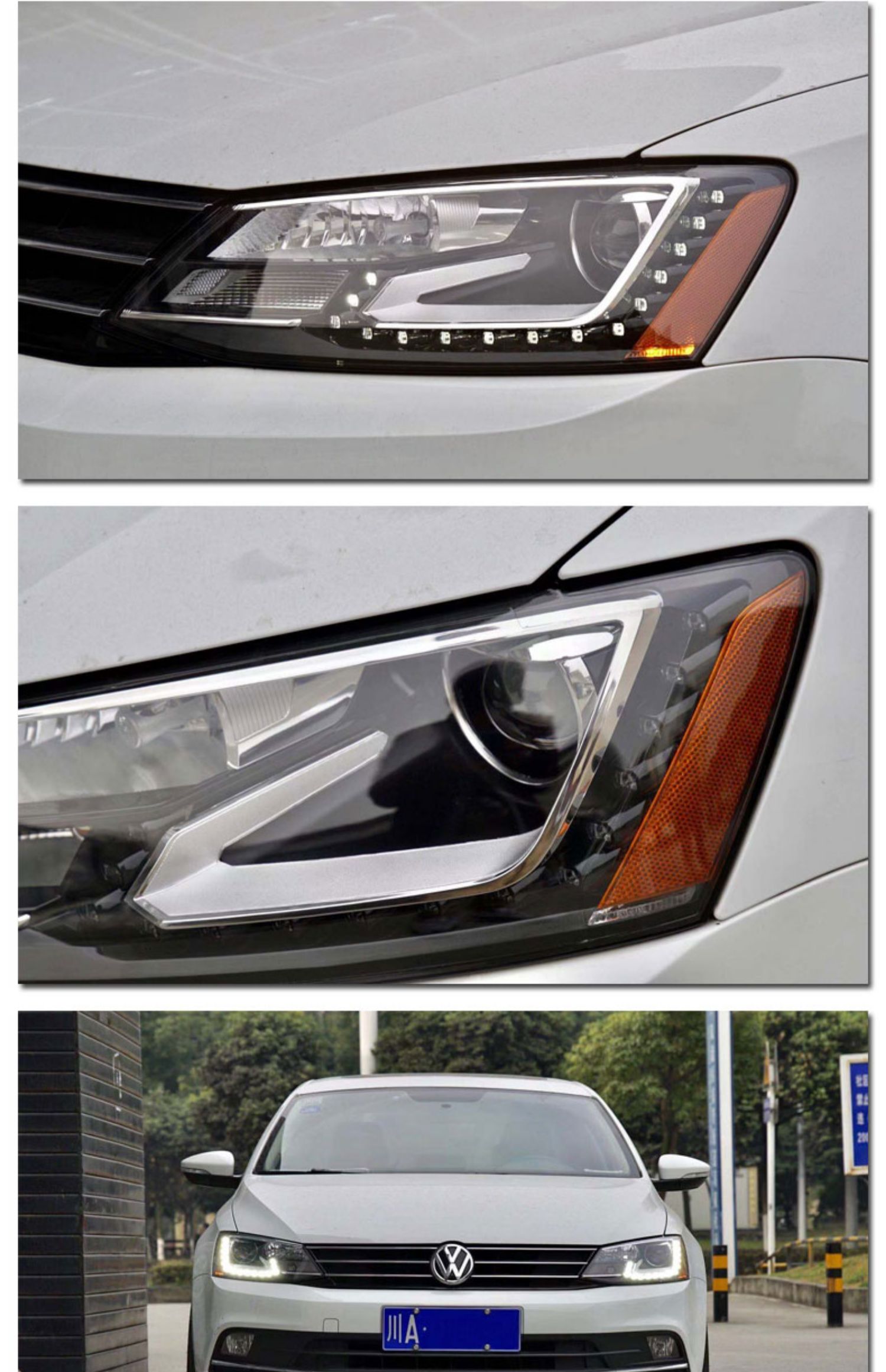 远燕适用于1218款大i众速腾大灯总成升级改装led泪眼日行车灯速腾激光