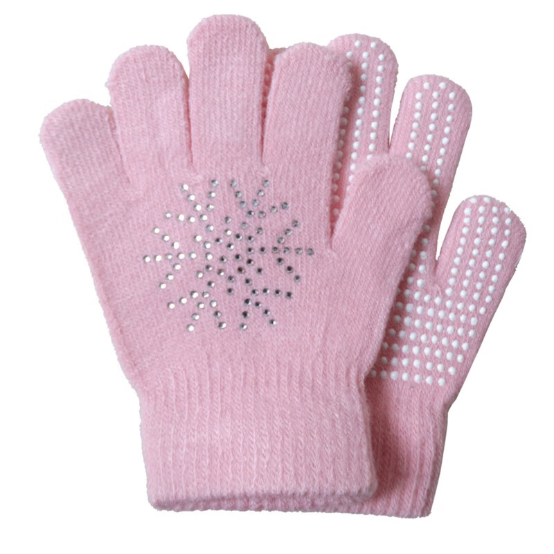 liuhuo滑冰服花样滑冰手套儿童专用防滑手套成人女防滑胶点烫钻手套