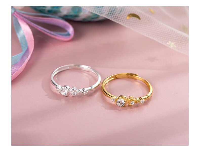 小众设计美少女魔法戒指冷淡风ins潮复古不掉色食指感设计情人节礼物