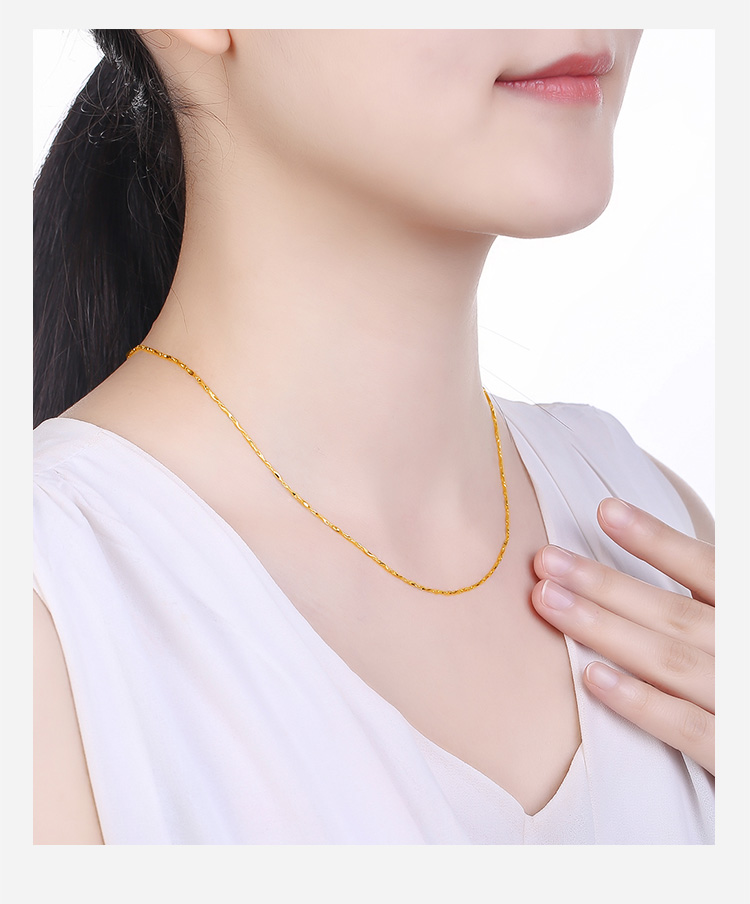 周六福珠宝 足金黄金项链女款 经典元宝链 计价aa050235 约5.5g 45cm