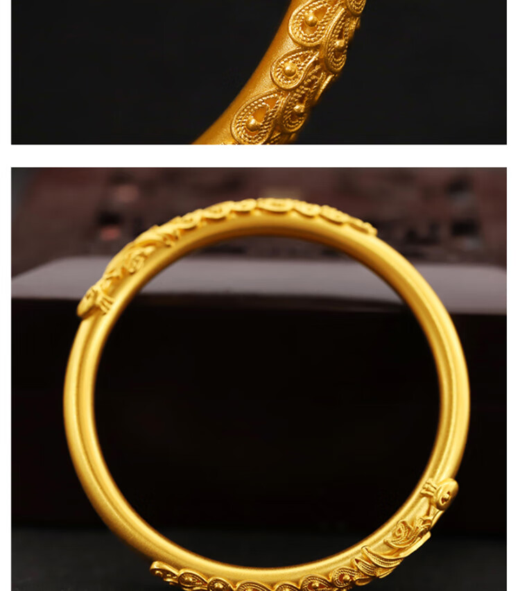 老凤凰黄金凤凰手镯古法传承金镯子999足金定制手环女 手工打造