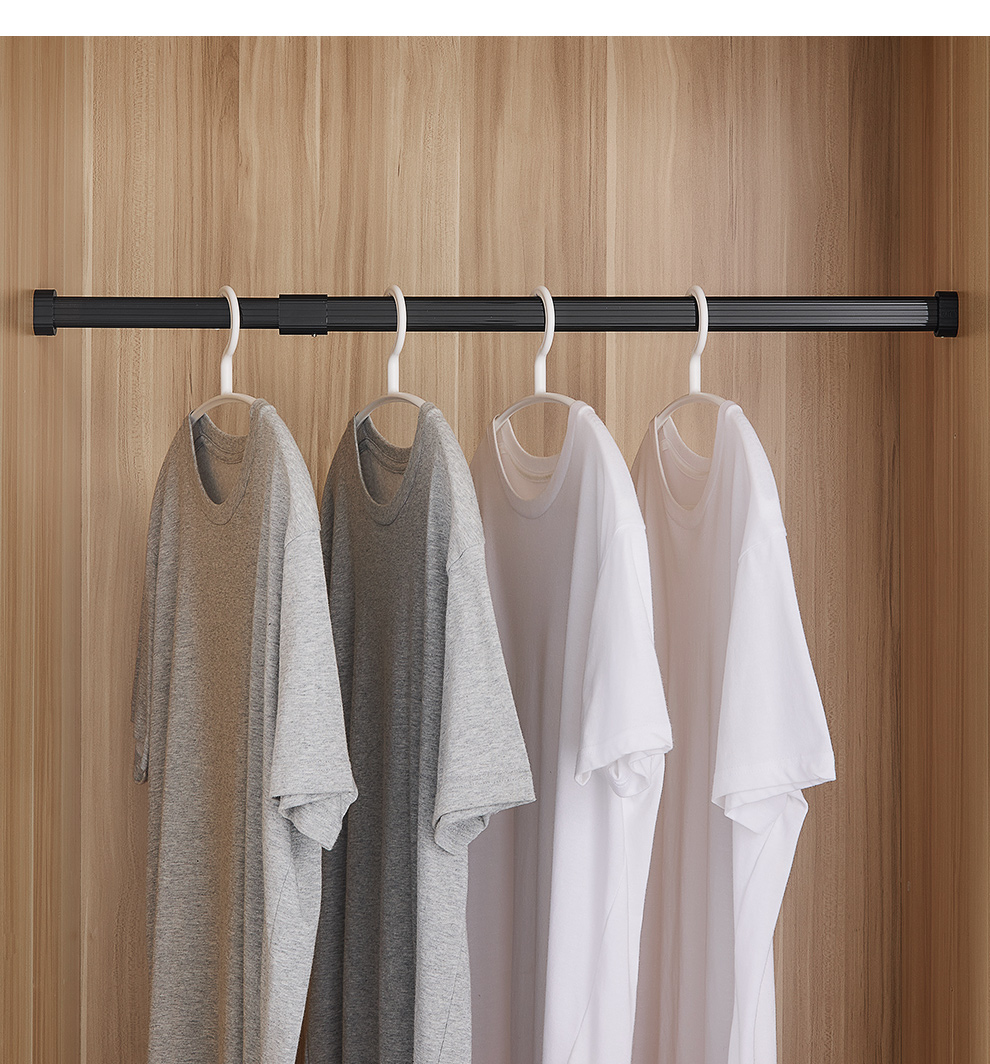 固特gute衣杆衣柜挂衣杆可伸缩加厚橱柜杆衣柜杆固定杆衣架晾衣杆配