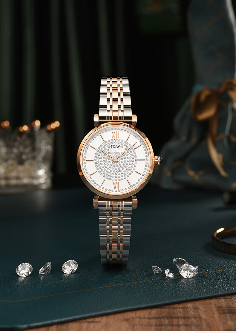 瑞士爱沃驰(iw)女士手表女款石英表 星月系列时尚超薄