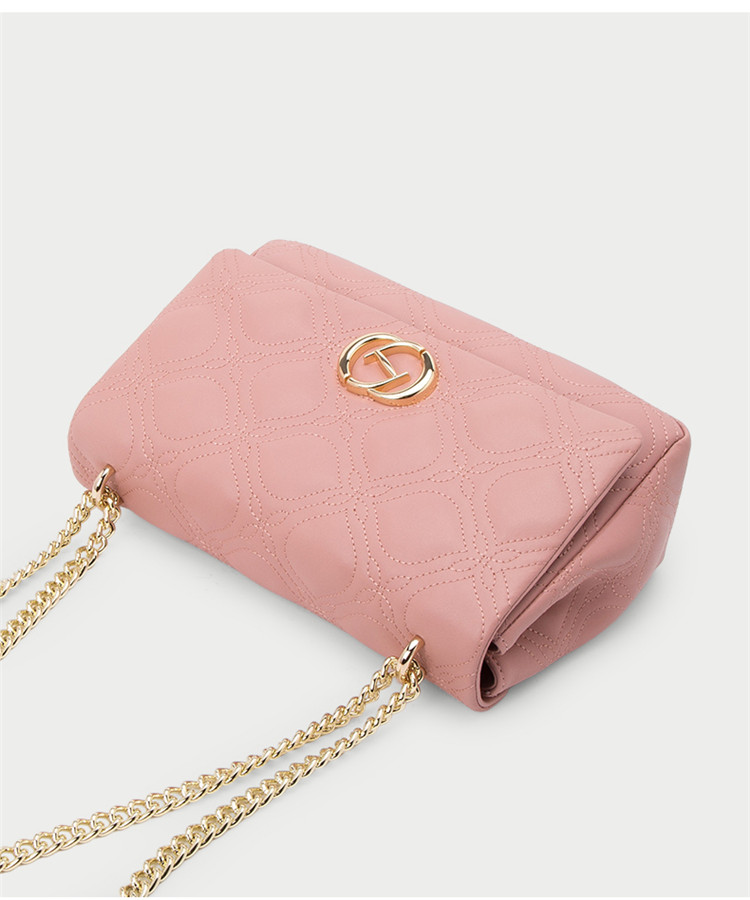 HONGU Ladies Handbag, Fashionable Diamond Pattern Chain Shoulder Bag, Cowhide Crossbody Bag, Small Square Purse, Birthday Gift for Girlfriend 19