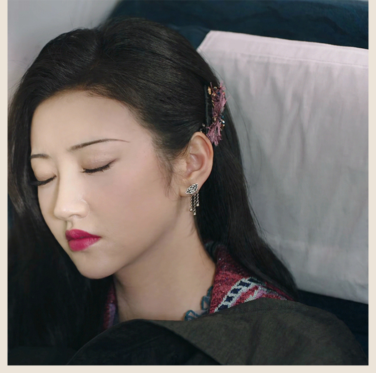 龙隐司藤中式复古耳环女士款耳坠流苏银耳钉同款文艺气质耳饰送女友本