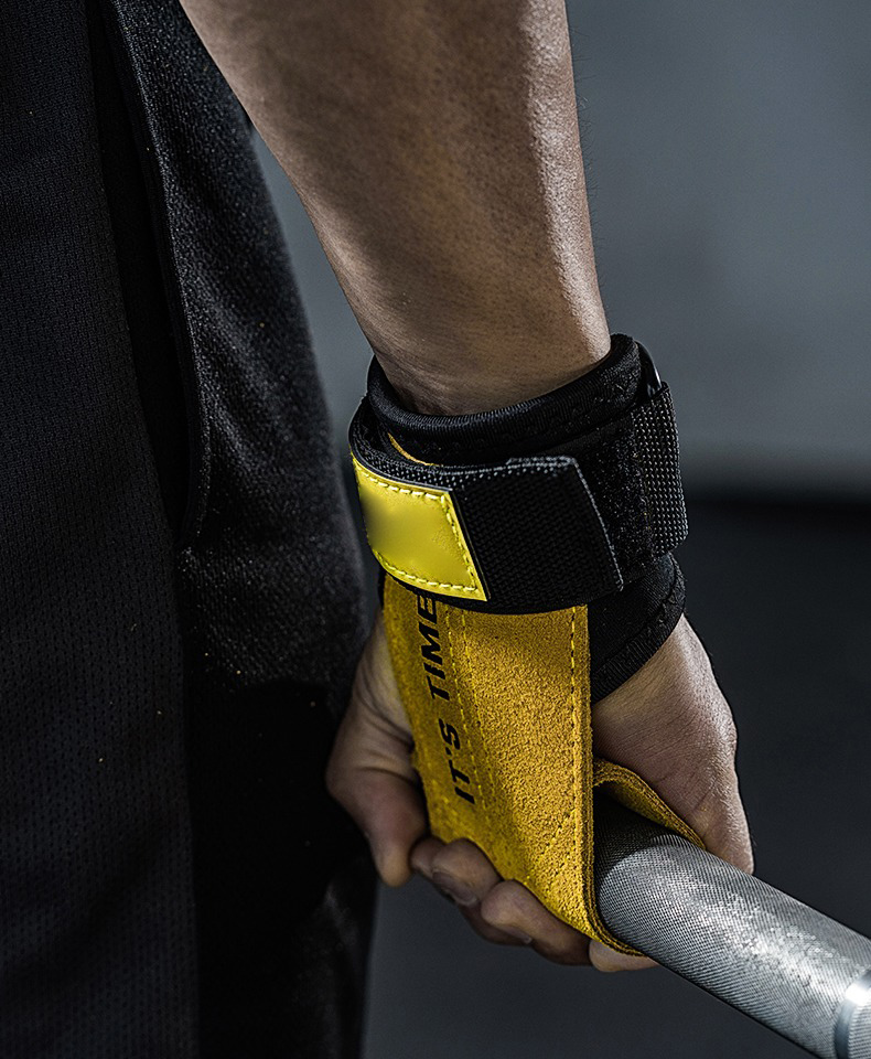 陇聚福 助力带健身手套男护腕单杠引体向上硬拉手腕带gk 黄色 s手掌