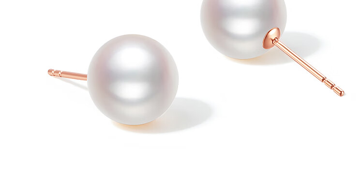 ZLF 18K Gold Edison Pearl Stud Earrings Women's Day Gift X0913605 Near Round Approx. 10mm Pair 6