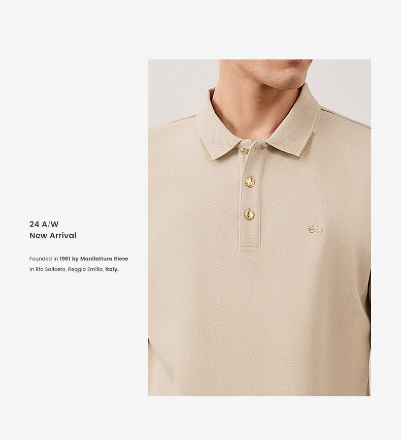 Navigare Men's Long-Sleeve Polo Shirt with Collar, Combed Long-Staple Cotton, Skin-Friendly Casual POLO Shirt 1335024503 2XL 25
