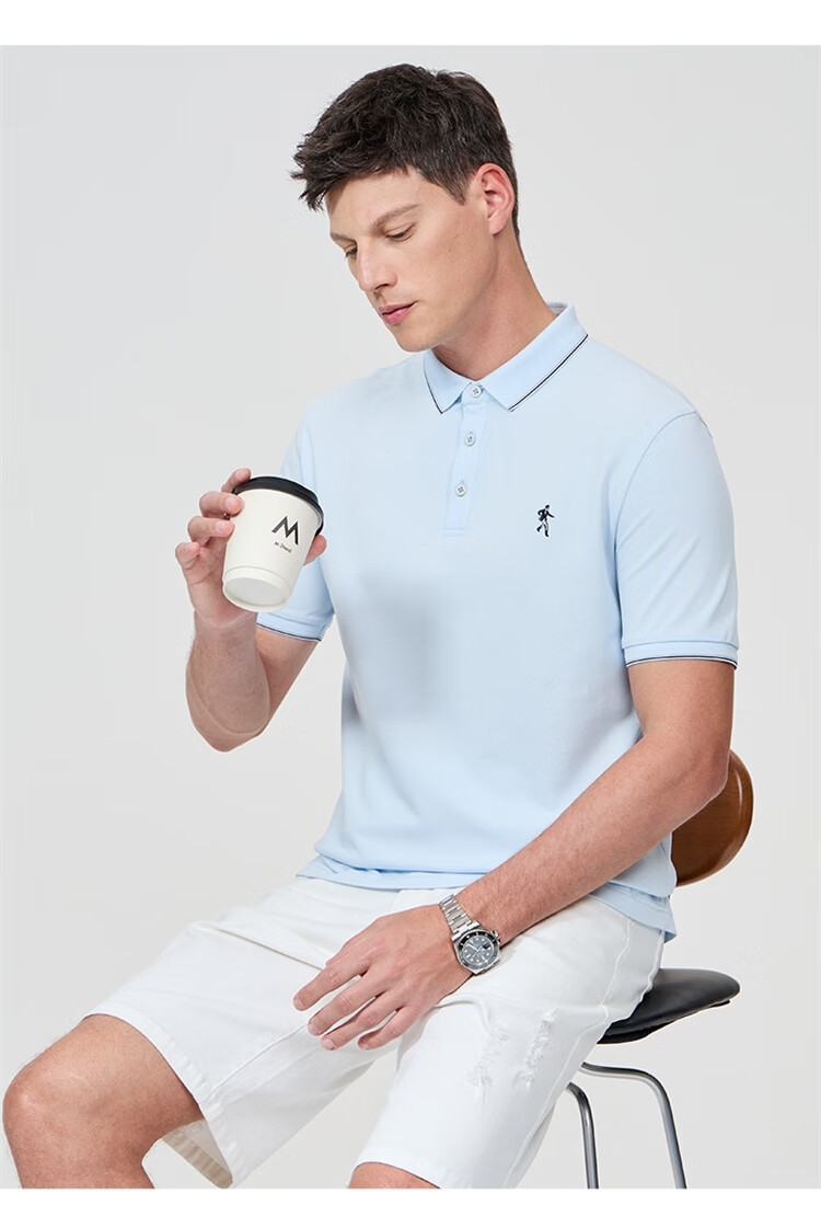 DANCING WOLVES POLO Shirt for Men, Summer Cool-Feeling Collared Short-Sleeve T-Shirt, Antibacterial And Anti-Mite, Suitable for Commuting, Skin-Friendly, Versatile Top for Me 14