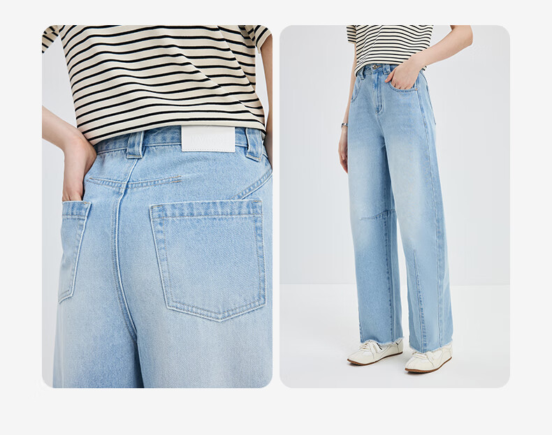 Navigare Italian Small Sailboat Women's Retro Denim Jeans, Versatile Slimming Banana Pants 2312575518, Water Blue, M 6