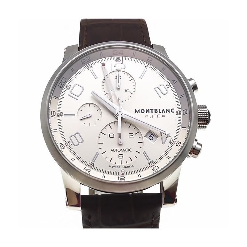 【二手95新】万宝龙时光行者皮带男表u0107065自动机械计时日历单表