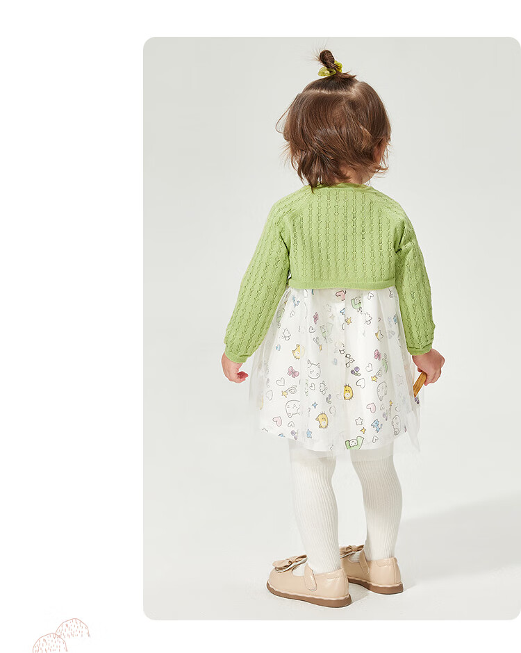 Balabala Kids Baby Girls Outfit Infant Dress Knitwear Two-Piece Set Artistic Sweet Lively Cute 9