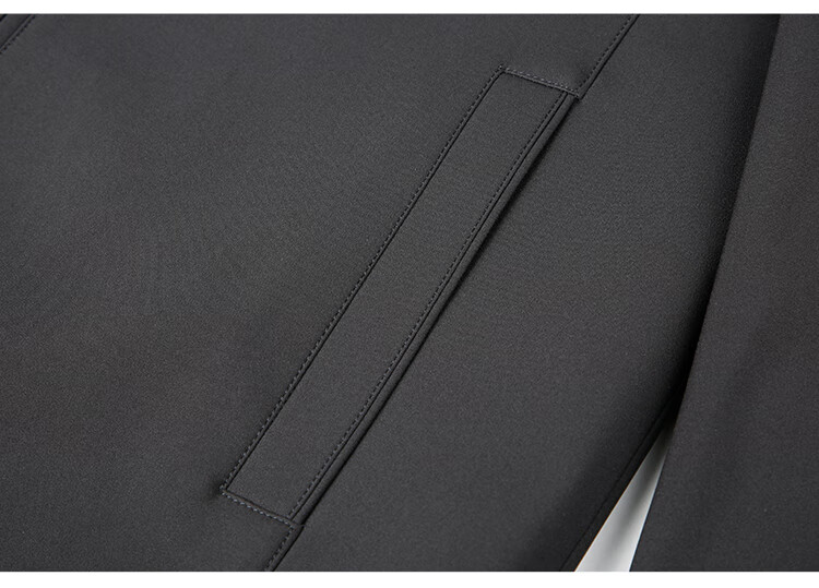 TRIES Men's Jacket, Lightweight Business Casual Embroidered, Spring And Autumn New Arrival, Turn-Down Collar, Structured Solid Color Jacket, Outerwear 9