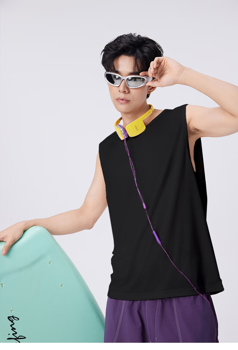 JEANSWEST LIFE Men's Summer Quick-Dry Vest Ice Silk Breathable Sweat-Absorbing Sleeveless T-Shirt Casual Sports Tank Top A 18