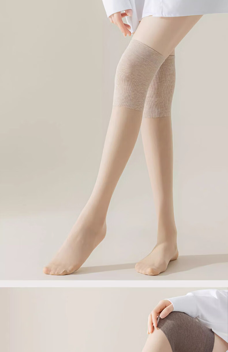 Cotton Full Knee-High Knee Brace Stockings for Women Over-the-Knee Air Conditioning Socks Anti-Slip Anti-Snag Calf Half-Length Mid-Calf Long Socks Summer 19