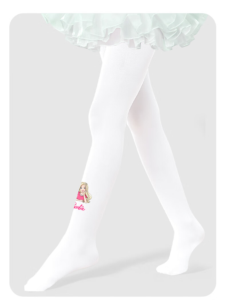 Barbie Girls' Spring and Autumn Thin Tights Children's Long Socks Baby White Stockings Girls' Leggings Practice Dance Socks 7