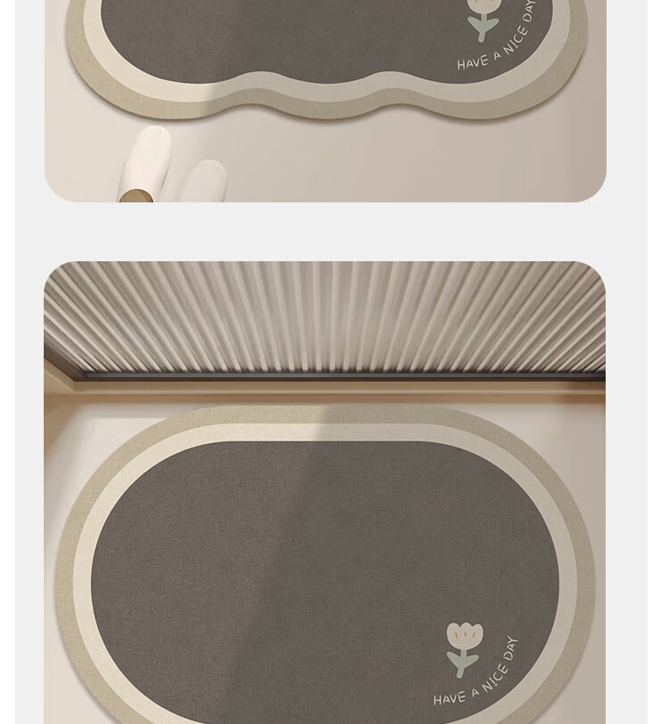 Bodisi Bathroom Bath Mat Absorbent Non-Slip Entrance Kitchen Toilet Floor Mat Home Rug 90x60CM 14