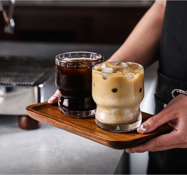 Bincoo Black Knight Glass Cup for Latte, Iced Americano, Milk, Special Cocktail, Coffee, Heat-Resistant Mug with Latte Art 15