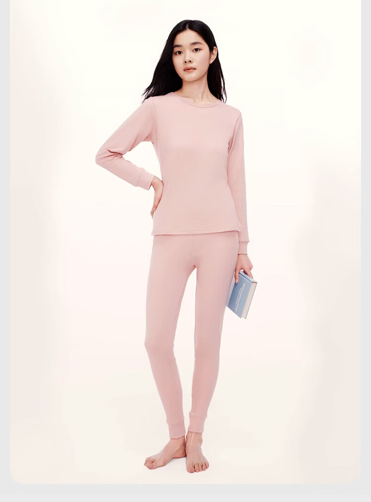 Dushiliren Women's Thermal Underwear Set, Autumn And Winter Thin Pure Cotton Undershirt And Pants, 10A Antibacterial Anti-Static Warm Base Layer 1