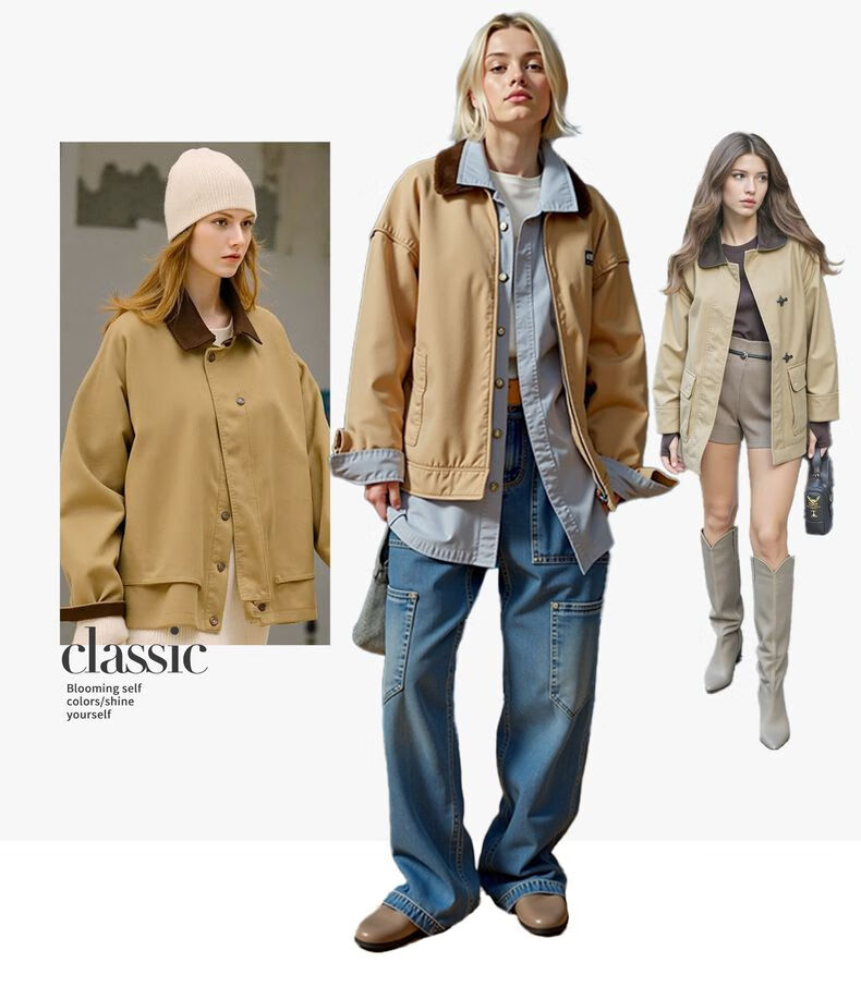 Navy Sail Italy Women's Short Workwear Trench Coat Full Cotton Barn Style Jacket 2331505501 White M 4