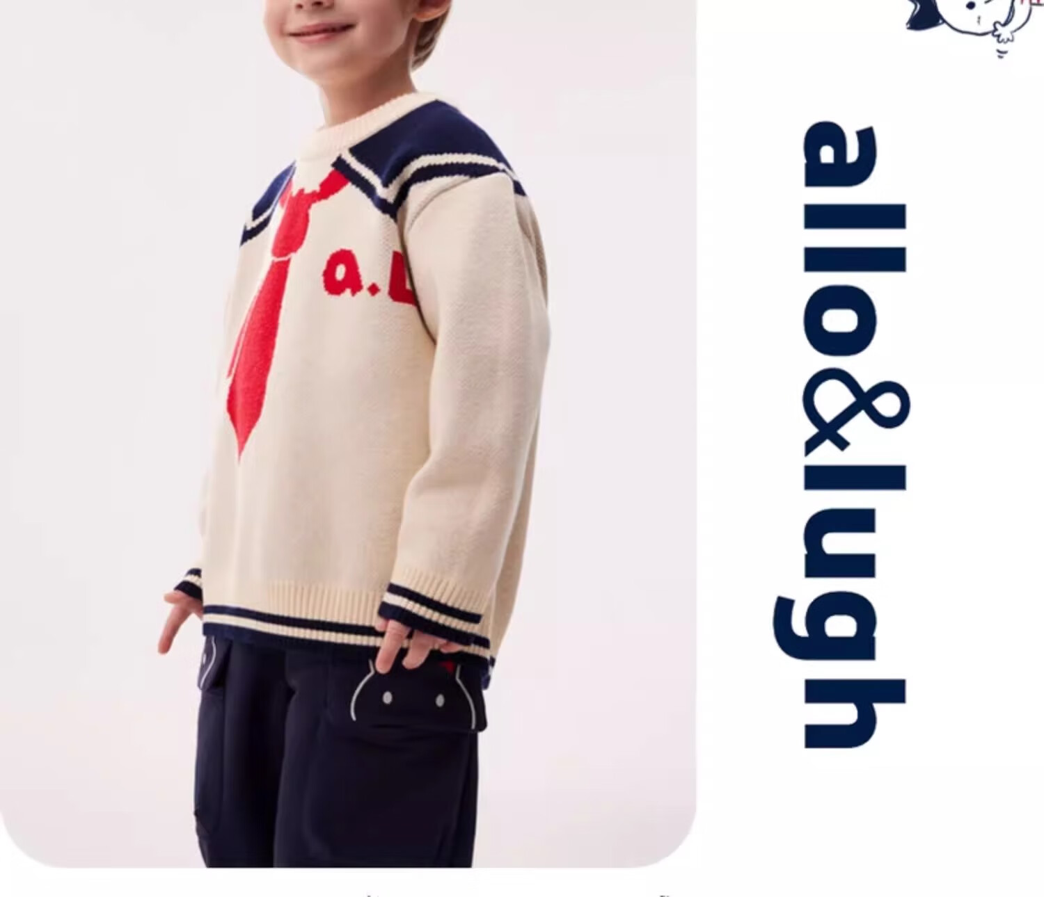 Allo&lugh New Knit Pullover Sweater Jacket for Men Boys Knitwear College Style Navy Blue Size 105 10