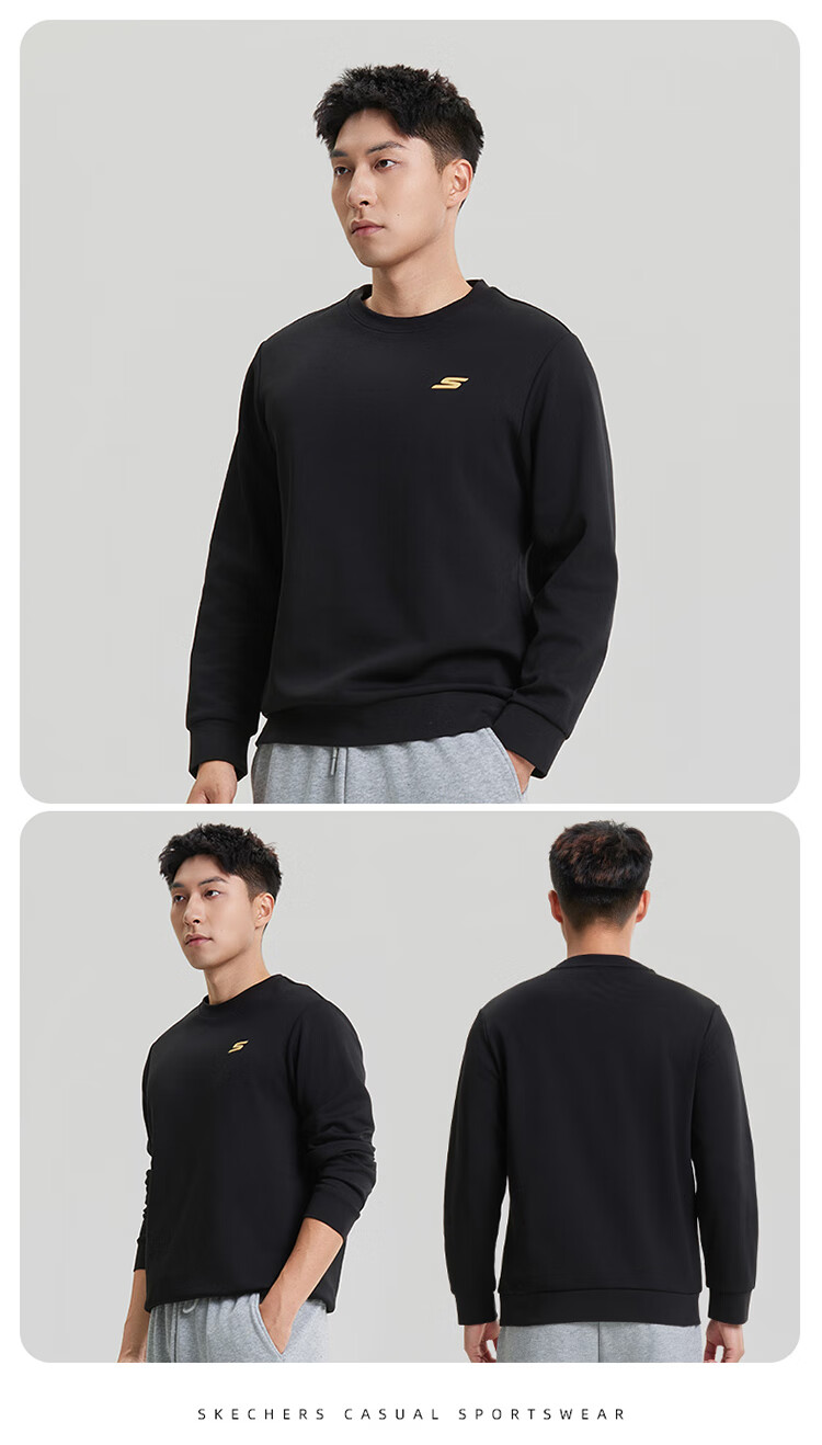 Skechers 7A Antibacterial Sweatshirt, 2026 Summer New Versatile Long-Sleeve Pullover Undershirt, Loose And Comfortable Top for Men And Wome 8