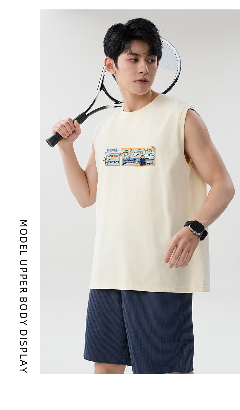 Baleno Cotton Men's Summer Vest Casual Fresh Sports Sleeveless Basic Simple Hong Kong Style Ins Versatile Trendy Men's Tank Top 17