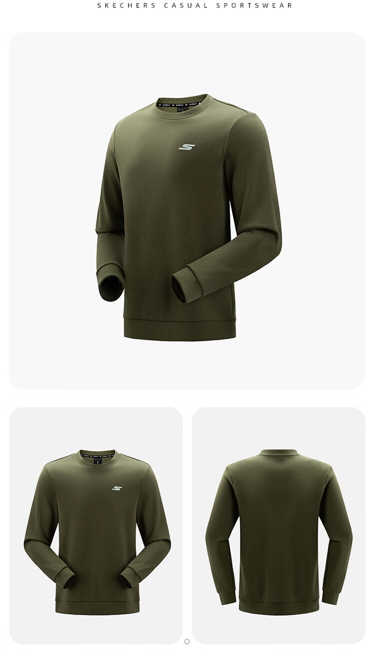 Skechers 7A Antibacterial Sweatshirt, 2026 Summer New Versatile Long-Sleeve Pullover Undershirt, Loose And Comfortable Top for Men And Wome 12