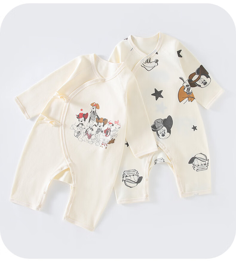 Disney Baby Newborn Romper Spring Autumn A-Class Pure Cotton Crawling Suit Full Moon 100 Days Bodysuit Pajamas 7