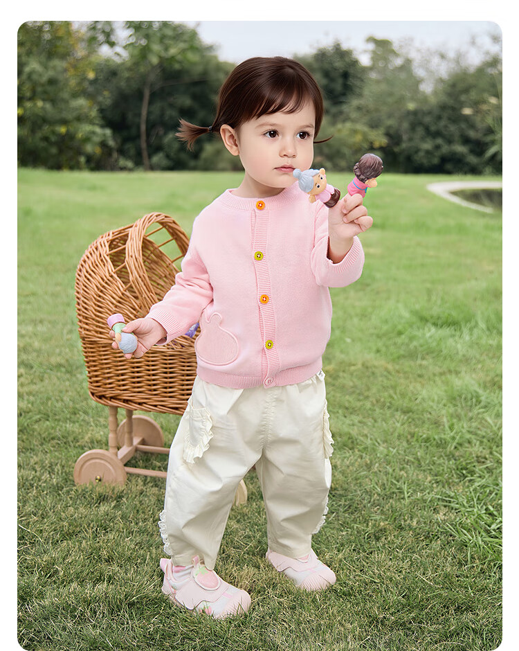 Balabala Kids Sweater Children's Knitwear Boys Girls 2026 New Spring Autumn Soft Skin-friendly Cardigan Pullover 17