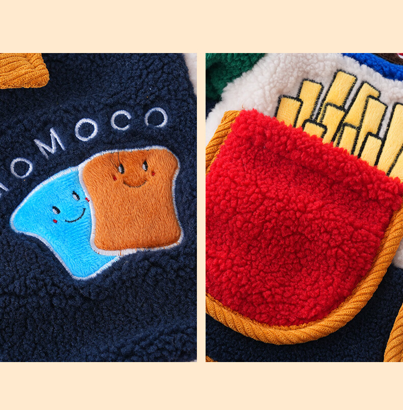 MOMOCO Boys' Winter Fleece-Lined Thick Jacket Children's Korean Style Patchwork Coat Kids' Clothing Colorful 120 1