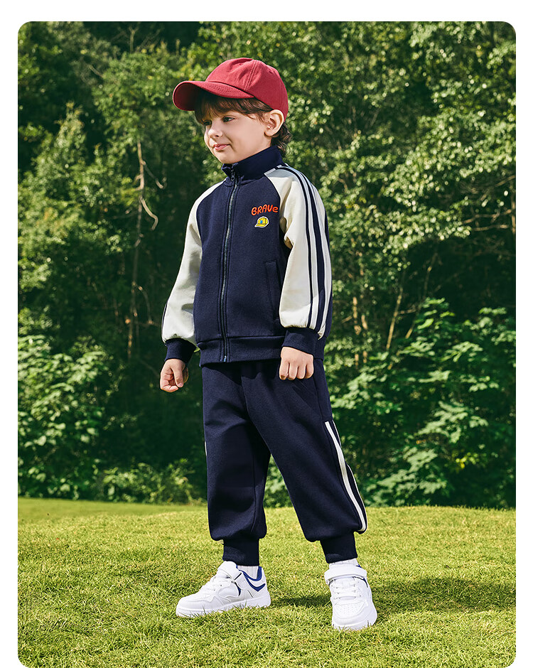 Balabala Kids Clothing Children's Two-Piece Set Baby Girls Boys 2026 Spring Four-Way Stretch Campus Style Student Sportswear 17