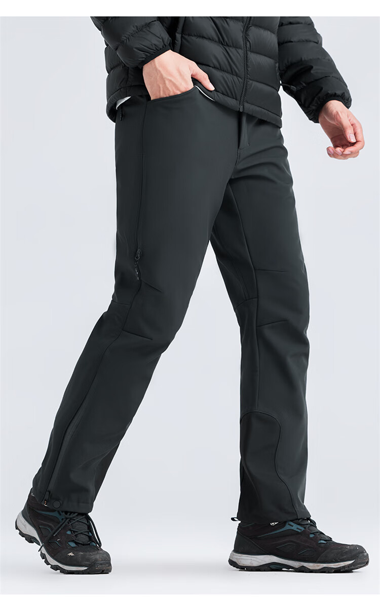 Toread [Six-Panel Plus Fleece with Membrane] Men's Softshell Pants Spring Outdoor Sports Warm Windproof Hiking Trousers 22