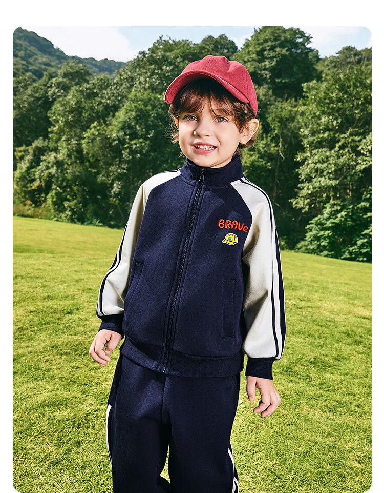 Balabala Kids Clothing Children's Two-Piece Set Baby Girls Boys 2026 Spring Four-Way Stretch Campus Style Student Sportswear 16