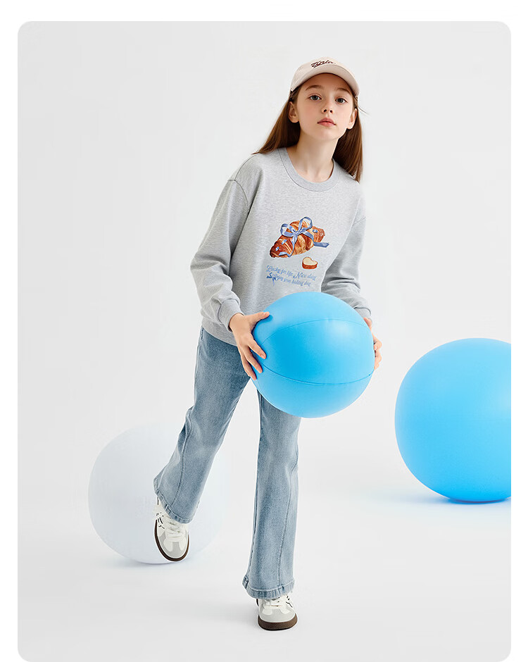 Balabala [balaOne] Kids Long Sleeve Sweatshirt Girls 2026 Spring Base Shirt Trendy 13