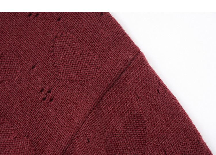 Demana Wool Blend Version Winter Shell Stitch Heart Jacquard Drop Shoulder Knit Sweater for Women 13