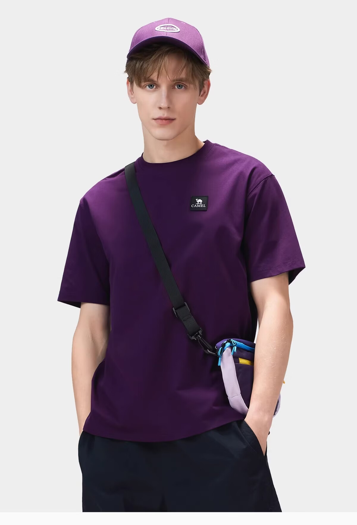CAMEL Outdoor T-Shirt 26 Spring Summer Unisex Three-Protection Cotton Breathable Stretch Oil-Resistant Water-Repellent Top A36BAXN091 12