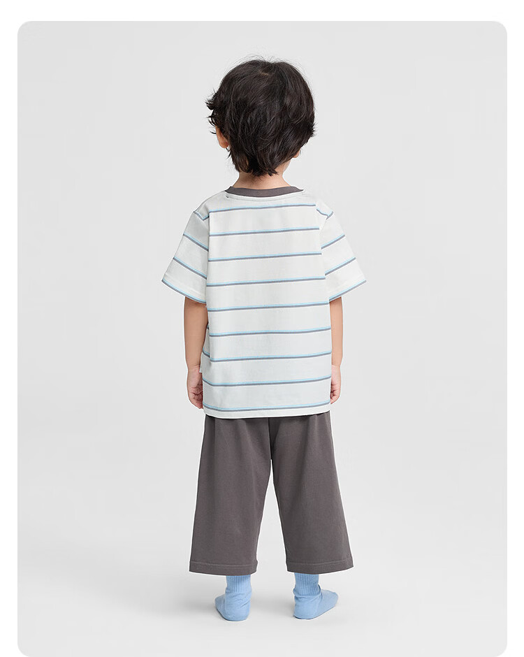 Balabala Kids Pajama Set Spring Summer Lightweight Air Conditioning Clothes Boys Girls Homewear Quick-Dry for Toddlers and Older Children 15