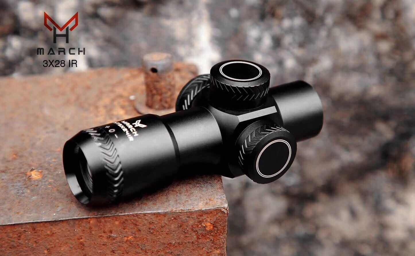 速瞄2x28rg定倍短款禁进军3倍霍克十字锦明带照明乖巧虎瞄准器 禁军3x