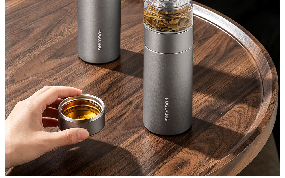 Fuguang Titanium Insulated Tea Separation Tea Mug Large Capacity Pure Titanium Water Bottle High-End Gift 20