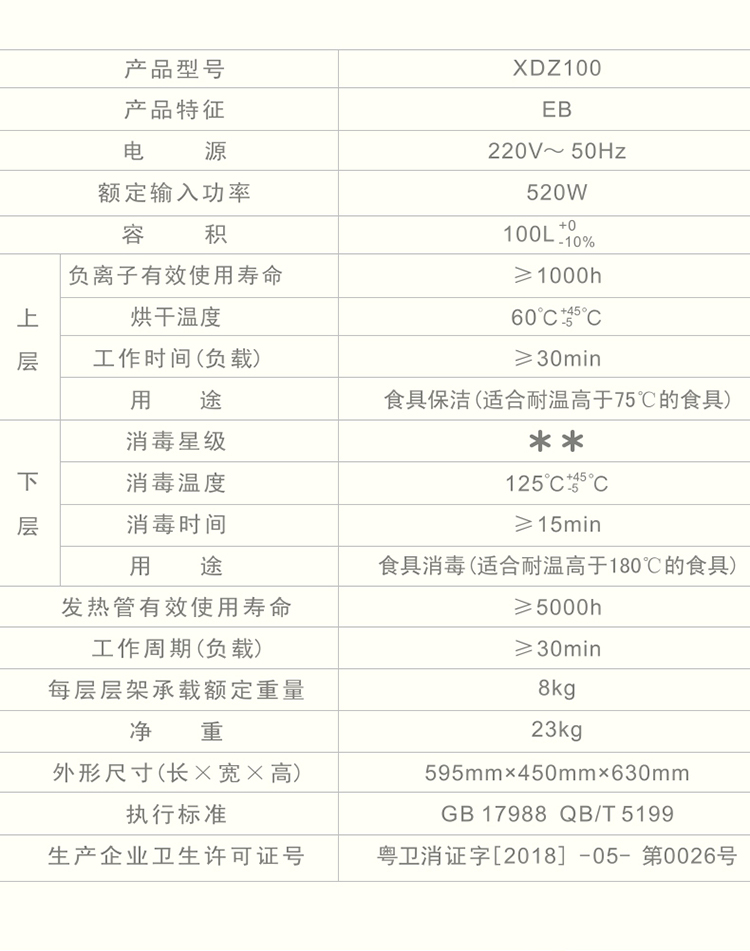 康宝 嵌入式 二星级 消毒碗柜 负离子 图15